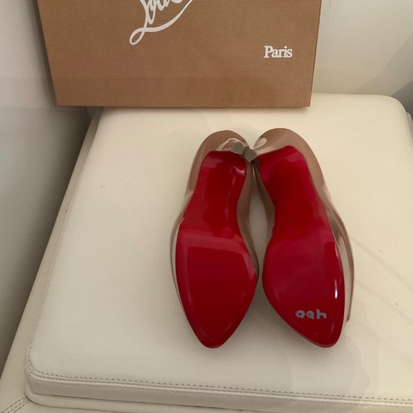 Christian Louboutin Lady Peep 150 Patent Calf pumps color nude, size 35.5 - Picture 7 of 8